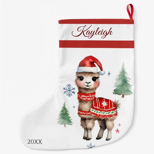 Llama Sweater Grosses Weihnachtsfest Strumpf Großer Weihnachtsstrumpf (Rückseite)