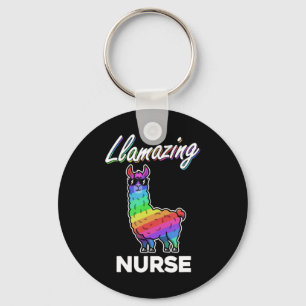 Llama T Shirt Llamazing Nurse Medical Rainbow Cool Schlüsselanhänger