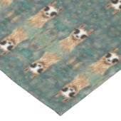 Llama Tablecloth Smile - Funny Tischdecke (Schrägansicht)