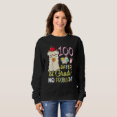 Llama Teacher Student 100 Days Of 1st Grade No Pro Sweatshirt (Vorne ganz)