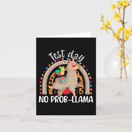 Llama Test Day Mai 2024 No Prob-llama Llama Teache Karte (Gelbe Blume)