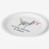 Llama thematisiert Ugly Sweater Weihnachtsfest Par Pappteller (Schrägansicht)