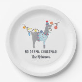 Llama thematisiert Ugly Sweater Weihnachtsfest Par Pappteller (Vorderseite)