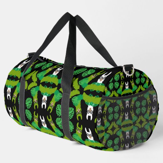 Llama Themed Print Duffle Bag (Rechte Ecke)