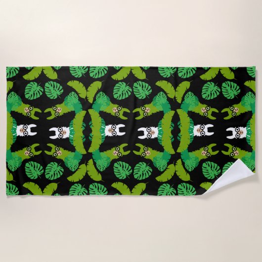 Llama Themed Print Strandtuch (Vorderseite)