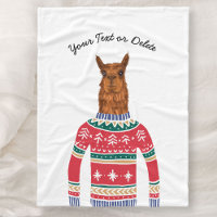 Llama Tragend Funny Ugly Christmas Nordic Sweater