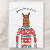 Llama Tragend Funny Ugly Christmas Nordic Sweater Fleecedecke