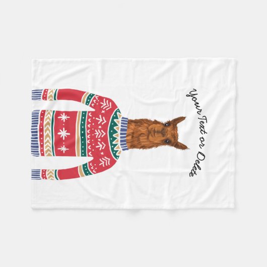 Llama Tragend Funny Ugly Christmas Nordic Sweater Fleecedecke (Vorderseite (Horizontal))