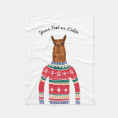 Llama Tragend Funny Ugly Christmas Nordic Sweater Fleecedecke (Vorderseite)