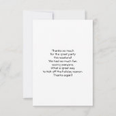 Llama trägt eine Weihnachtsmannmütze und Sonnenbri Dankeskarte (Rückseite)