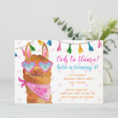 Llama trägt Sonnenbrille Geburtstagsparty Einladun Einladung (Stehend Vorderseite)