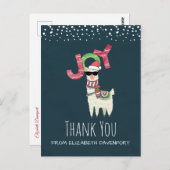 Llama trägt Weihnachten in der Weihnachtsmannmütze Postkarte (Vorne/Hinten)