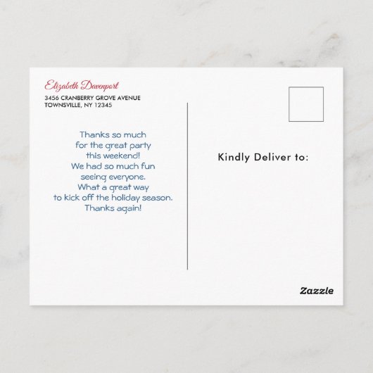 Llama trägt Weihnachten in der Weihnachtsmannmütze Postkarte (Rückseite)