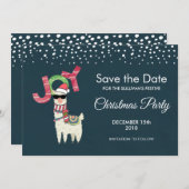 Llama trägt Weihnachten Save the Date in der Weihn Einladung (Vorne/Hinten)