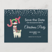 Llama trägt Weihnachten Save the Date in der Weihn Postkarte (Vorderseite)