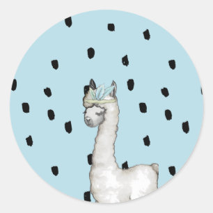 Llama Turquoise Baby Shower Confetti Umschlag Aufk Runder Aufkleber