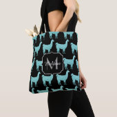 Llama Turquoise Glitzer Glitzern Monogram Tasche (Von Nahem)