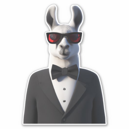 Llama Tux Sonnenbrille Aufkleber (Vorderseite)