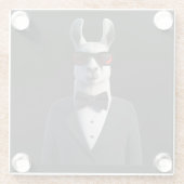 Llama Tux Sonnenbrille Glasuntersetzer (Rückseite)