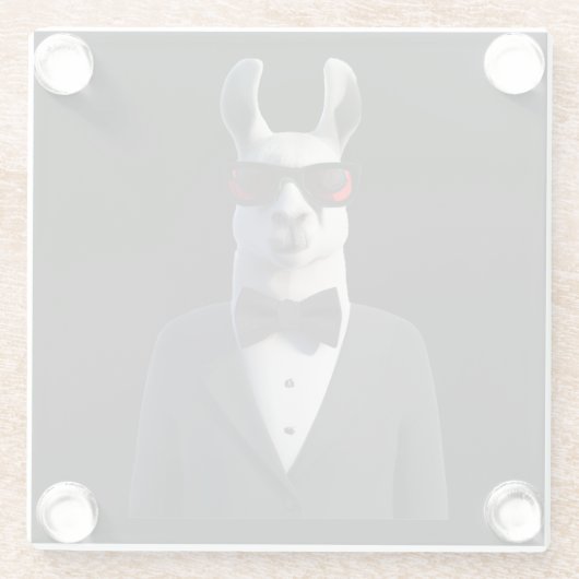 Llama Tux Sonnenbrille Glasuntersetzer (Rückseite)