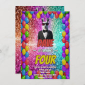 Llama Tuxedo Cooles Party Geburtstag einladen Einladung (Vorne/Hinten)