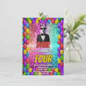 Llama Tuxedo Cooles Party Geburtstag einladen Einladung (Stehend Vorderseite)