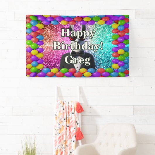 Llama Tuxedo Personalisierter Geburtstag Banner (Insitu)