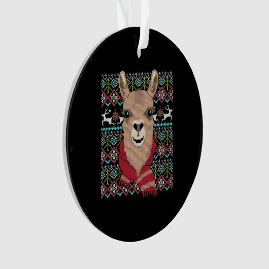 Llama Ugly Christmas Ornament (Vorderseite)