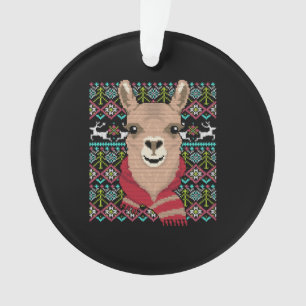 Llama Ugly Christmas Ornament