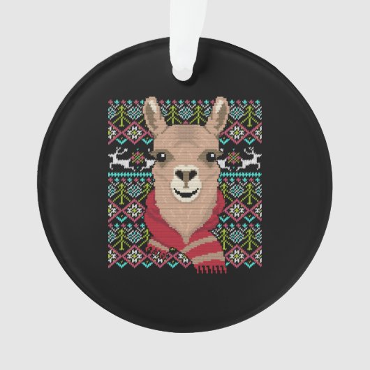Llama Ugly Christmas Ornament (Vorderseite)