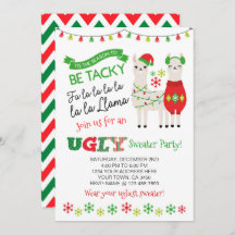 Llama Ugly Sweater Party Einladung