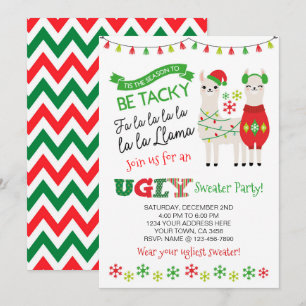 Llama Ugly Sweater Party Einladung