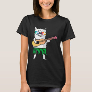 Llama Ukulele Luau Niedlich Cool Hawaii Alpaka T-Shirt