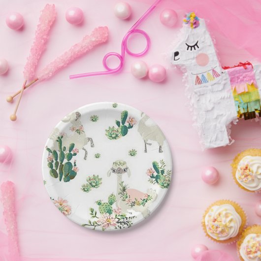 Llama und Cactus 7" Teller (Party)
