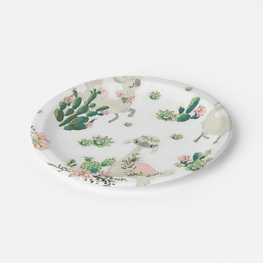 Llama und Cactus 7" Teller (Schrägansicht)