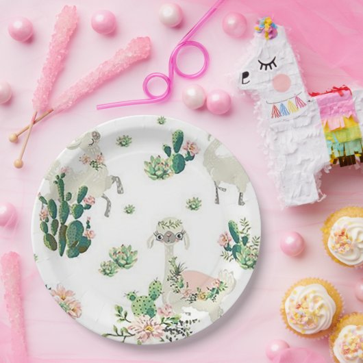 Llama und Cactus 9" Paper Teller (Party)