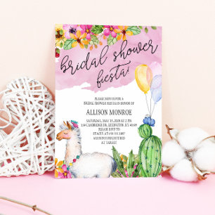 Llama und Cactus Brautparty Fiesta Einladung