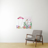 Llama und Cactus Floral Baby Name Milestone Foto Wandteppich (Beispiel (Horizontal))