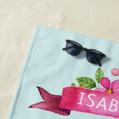 Llama und Cactus Floral Mit Monogramm Strandtuch (Beispiel)