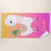 Llama und Cactus Friends Strandtuch (Vorderseite)