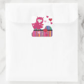 Llama und Herz Quadratischer Aufkleber (Tasche)