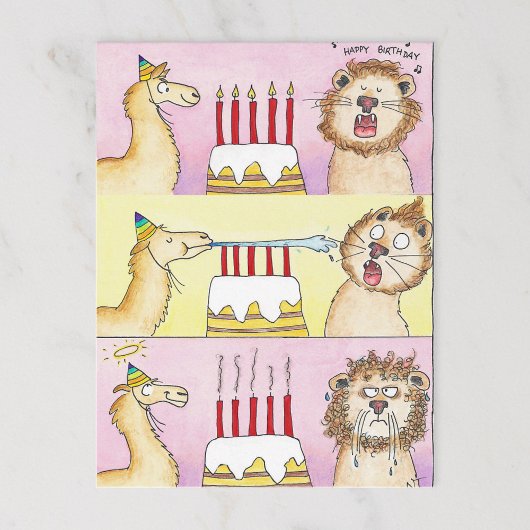 LLAMA UND LION Postkarte von Nicole Janes