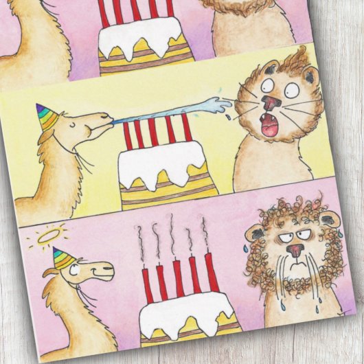 LLAMA UND LION Postkarte von Nicole Janes