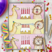 LLAMA UND LION Postkarte von Nicole Janes