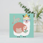 Llama und Sloth Feiertagskarte (Stehend Vorderseite)