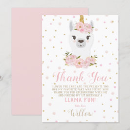 Llama Unicorn Danke, dass ihr eine Blush-Floral-Gi Einladung