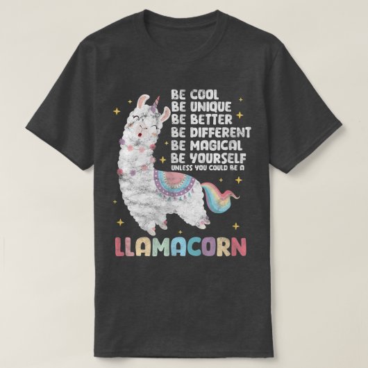 Llama Unicorn sei ein bekümmertes Llamakorn T-Shirt (Design vorne)