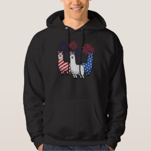 Llama USA Flag 4. Juli Feuerwerk Patri Hoodie