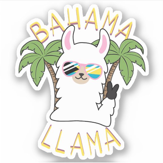 Llama Vacation Bahamas Sticker Cruise Bahamian (Vorderseite)