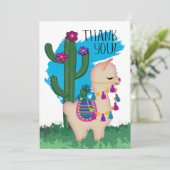 Llama Vielen Dank | Text hinzufügen Dankeskarte (Stehend Vorderseite)